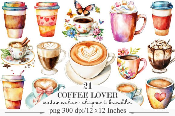 Download Watercolor Coffee Lover Clipart - Coffee lover Collection